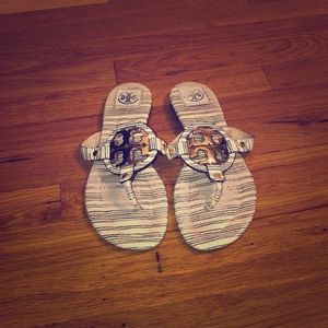 Tory Burch Miller Snakeskin Look Sandal